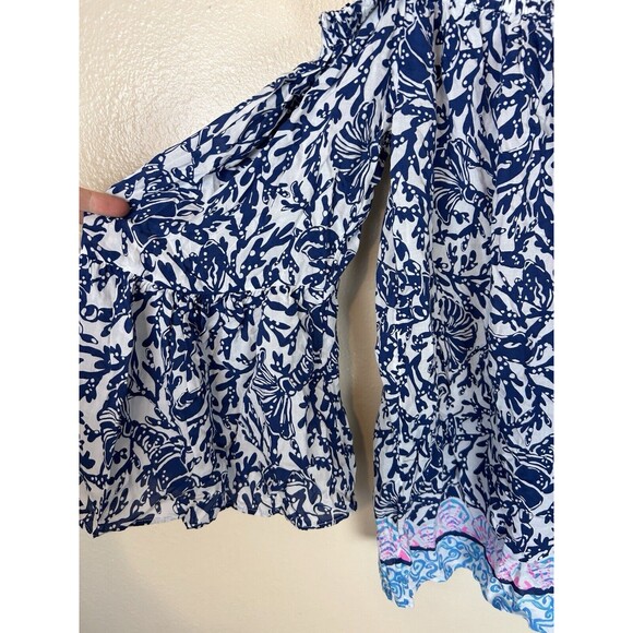 Lilly Pulitzer S Nevie Off The Shoulder Top Blouse Krillin It Oyster Bay Resort - Picture 7 of 8
